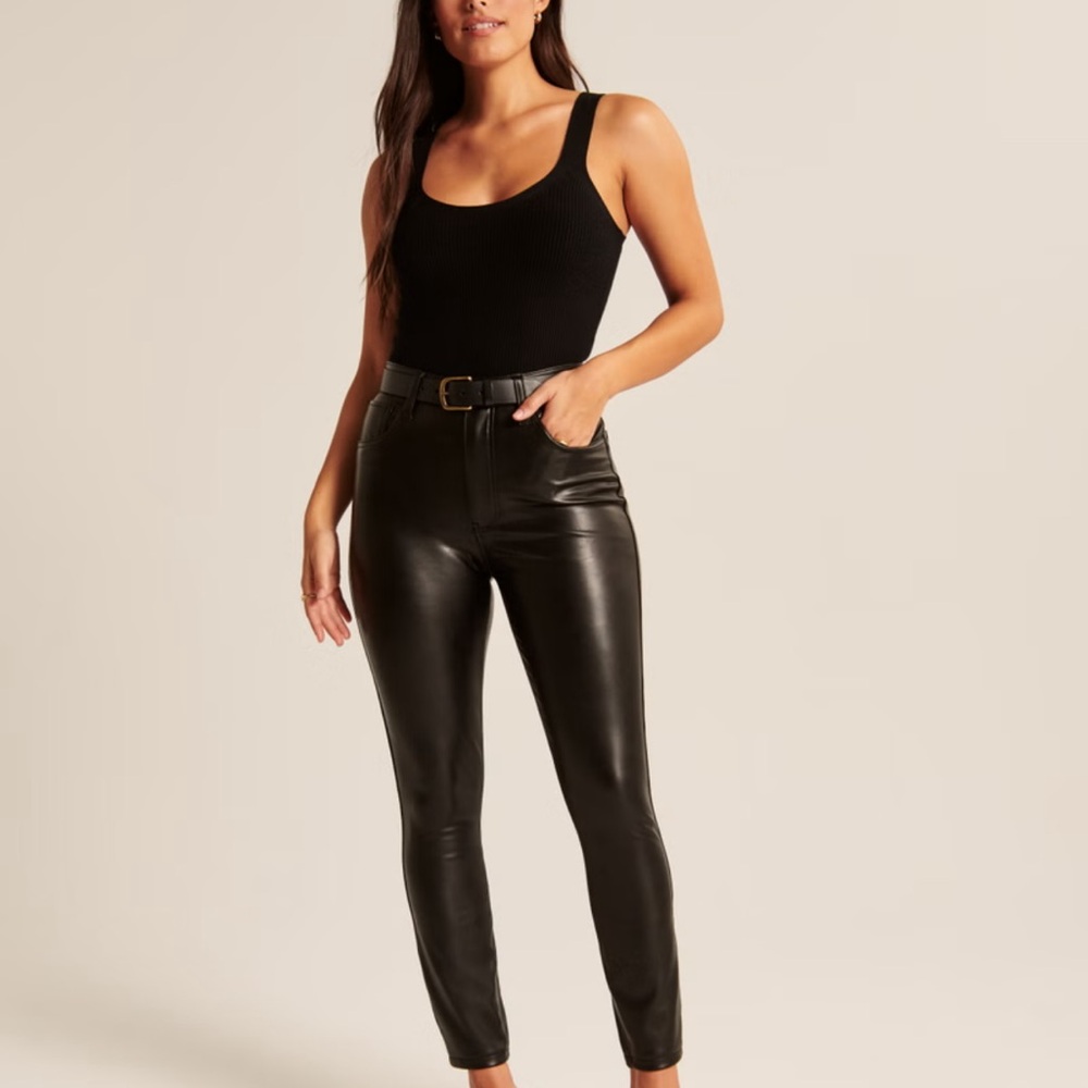 Women's Black Leather Pants
